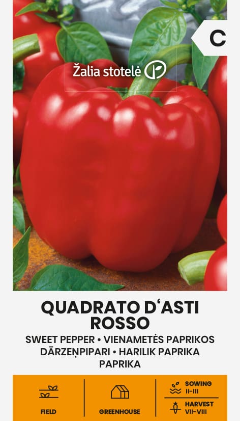 Röd Paprika 'Quadrato D'asti Rosso' | Fröer på nätet | Planty.se